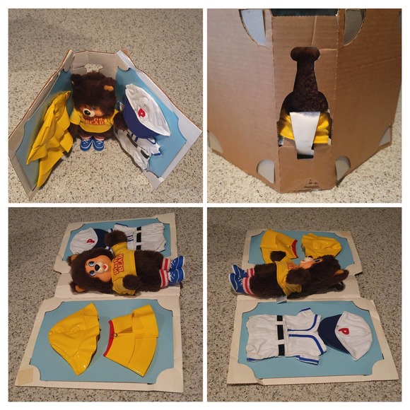 VTG Rare Playskool 1979 'Playful Bear' w/ Clothes Set Plush Plastic Face✨️NEW - Picture 8 of 16